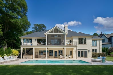Two-story luxury home with screened porch and patio pool in Waxhaw, NC by Simonini Homes