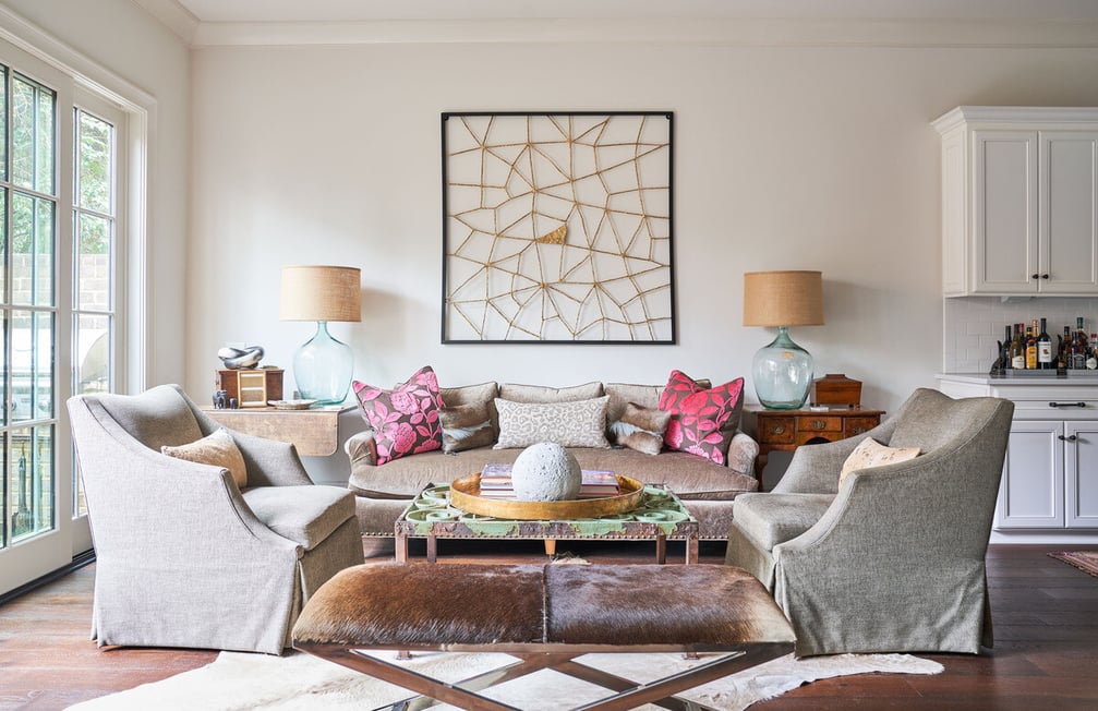 Living room seating area in custom home by Simonini Homes in Charlotte, NC