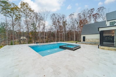 modern backyard pool layout at Simonini Homes custom home in Waxhaw NC-optimized