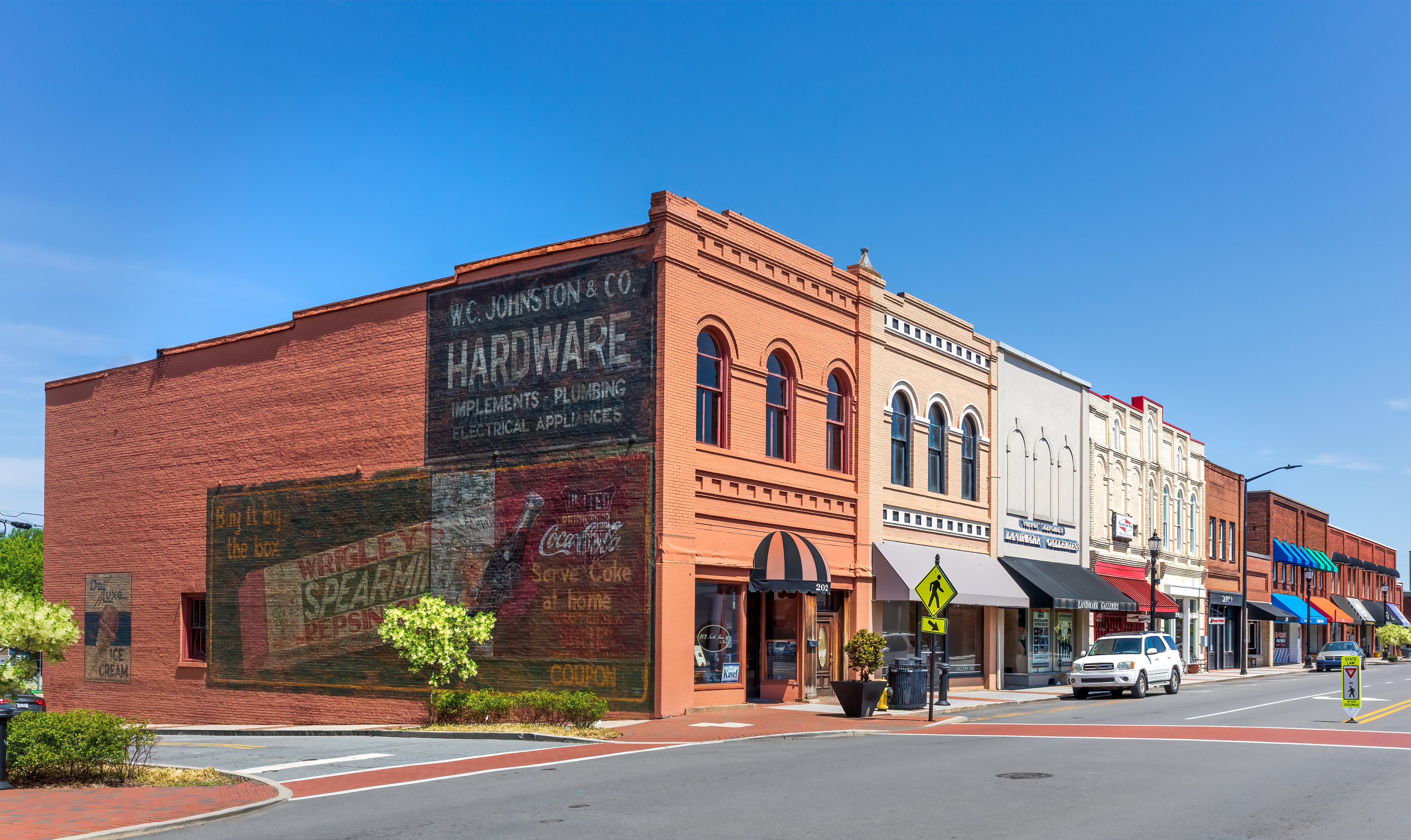 Historic brick building in downtown Mooresville